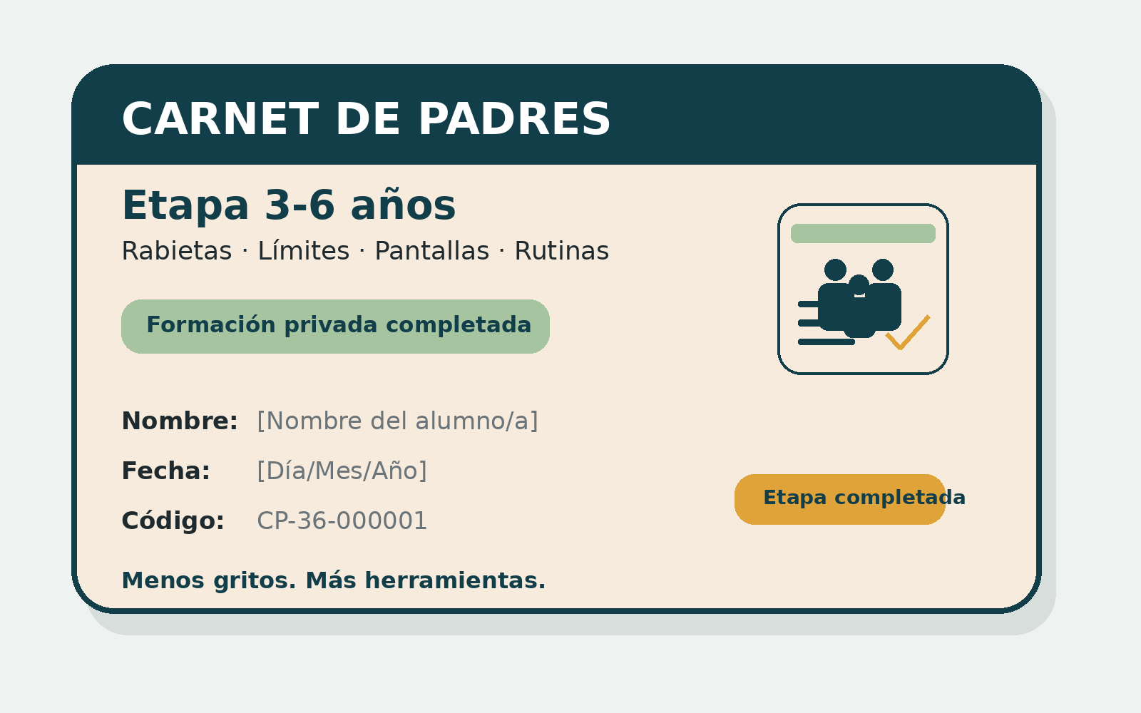 Ejemplo de Carnet de Padres digital
